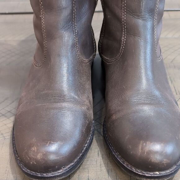 Donald J. Pliner Bixbi Brown Leather Over the Knee Boots Sz 8.5M - Picture 10 of 13